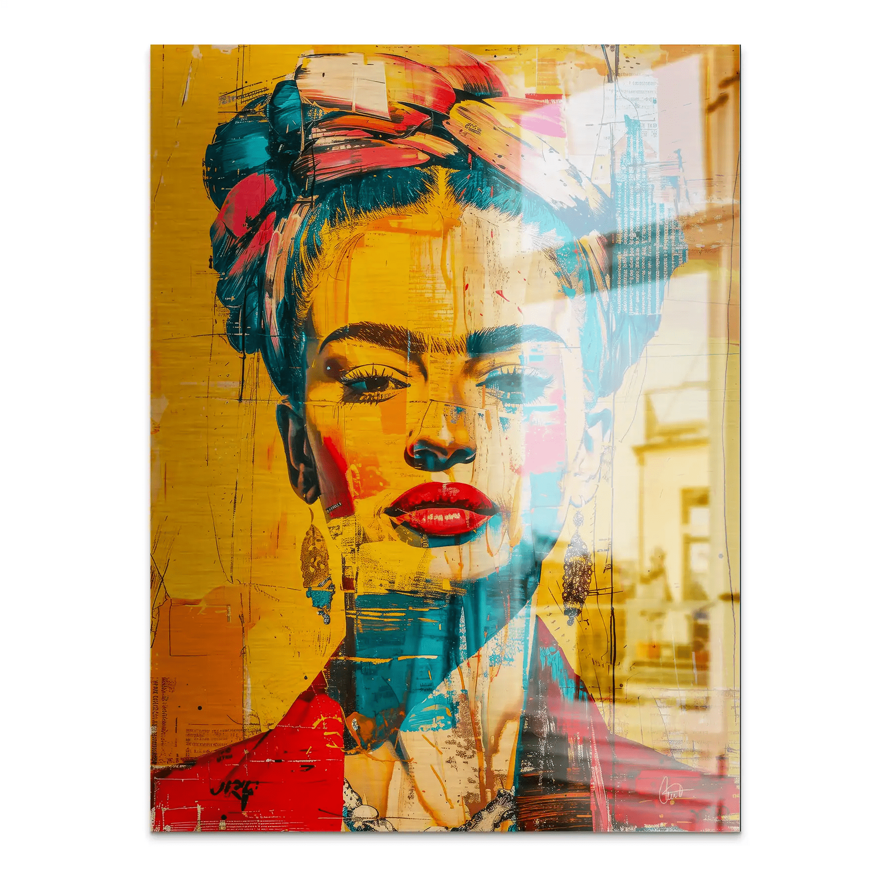 Frida Kahlo Street Style Aludibond Gebürstet INGALERIE