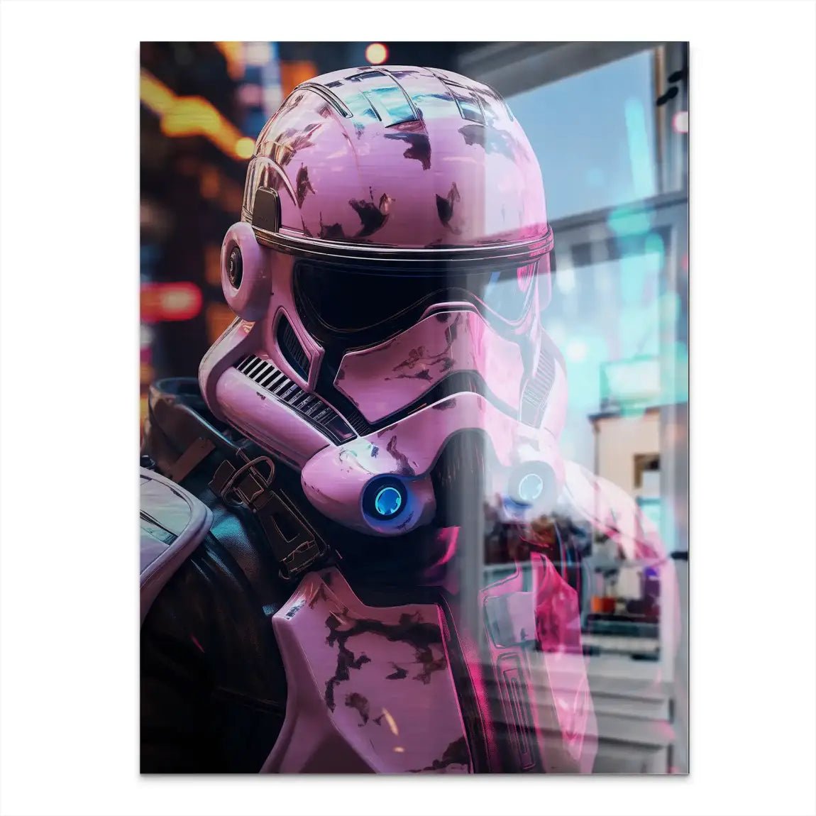 Stormtrooper Neon Style Aludibond Gebürstet INGALERIE