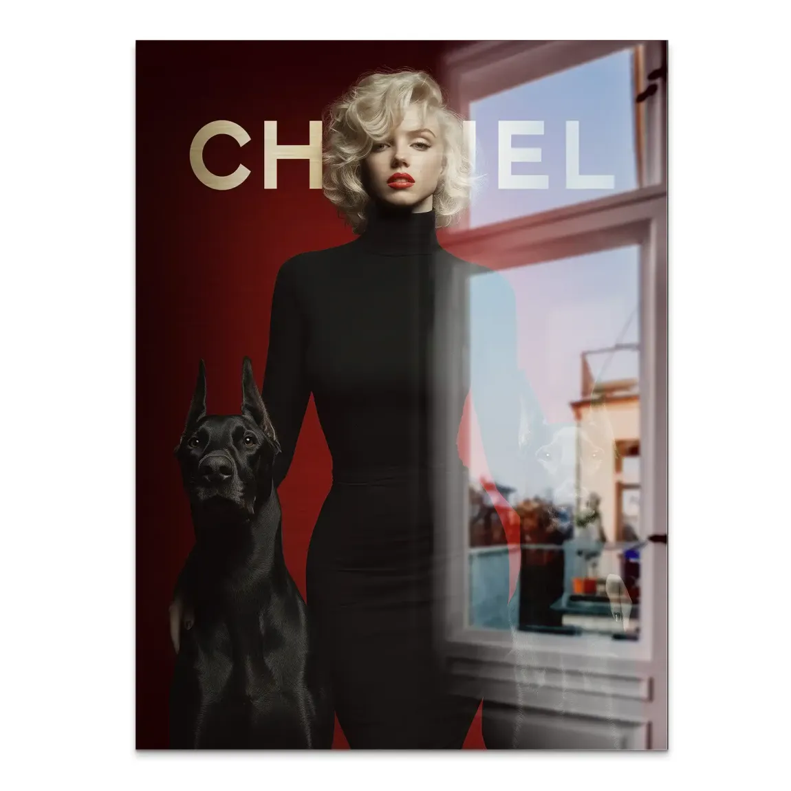 Marilyn Red Coco Alu Gebürstet Bild