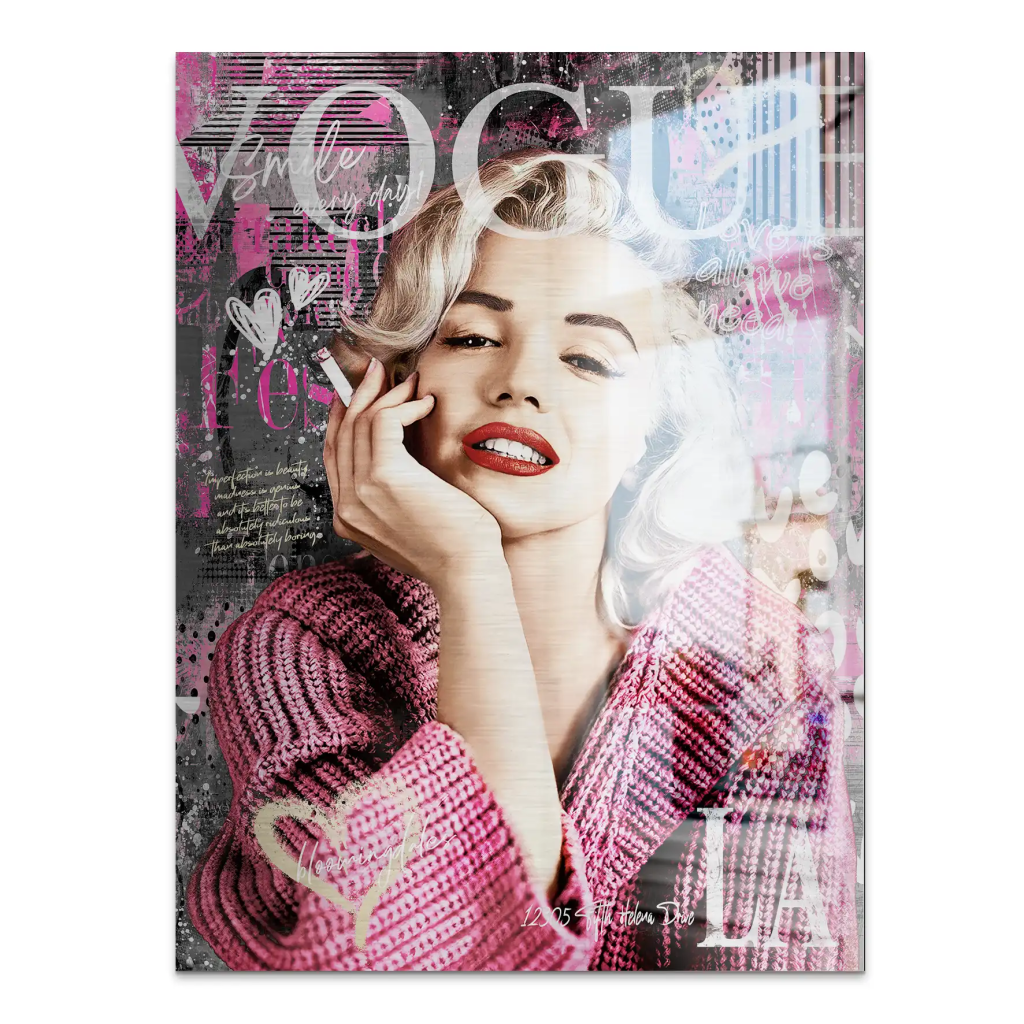 Pop Art Marilyn Monroe Vogue Alu Gebürstet INGALERIE