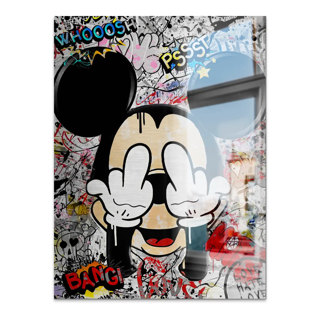 Micky Graffiti Street Art Alu Gebürstet INGALERIE