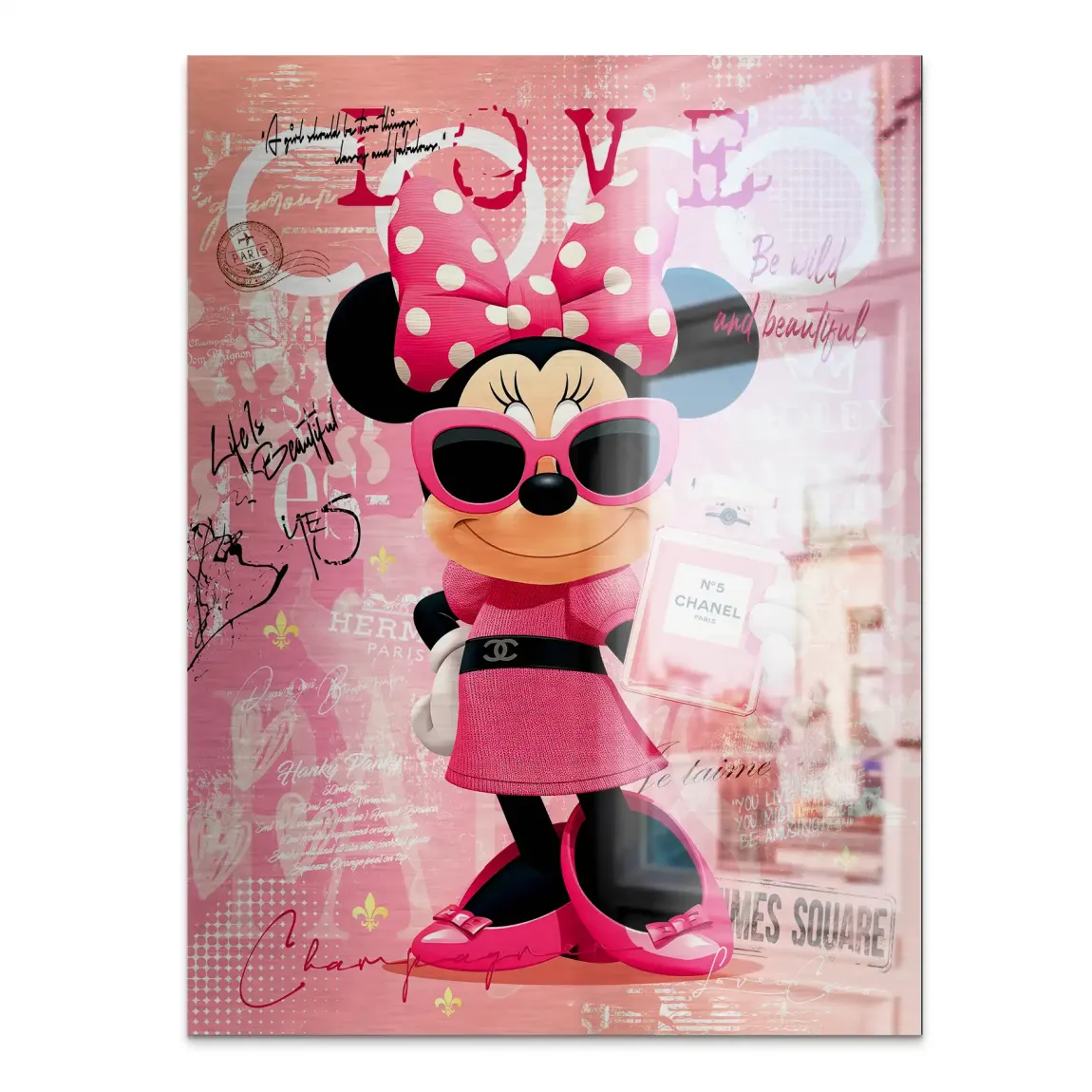 Minnie Maus Love Coco Aluminiumbild gebürstet