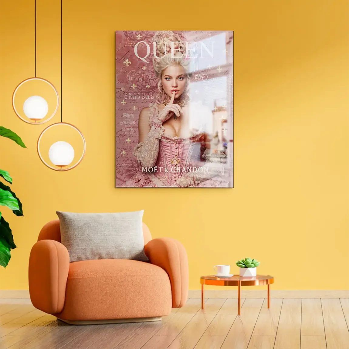 Marie Antoinette Rebellion Pop Art Alu Gebürstet Bild
