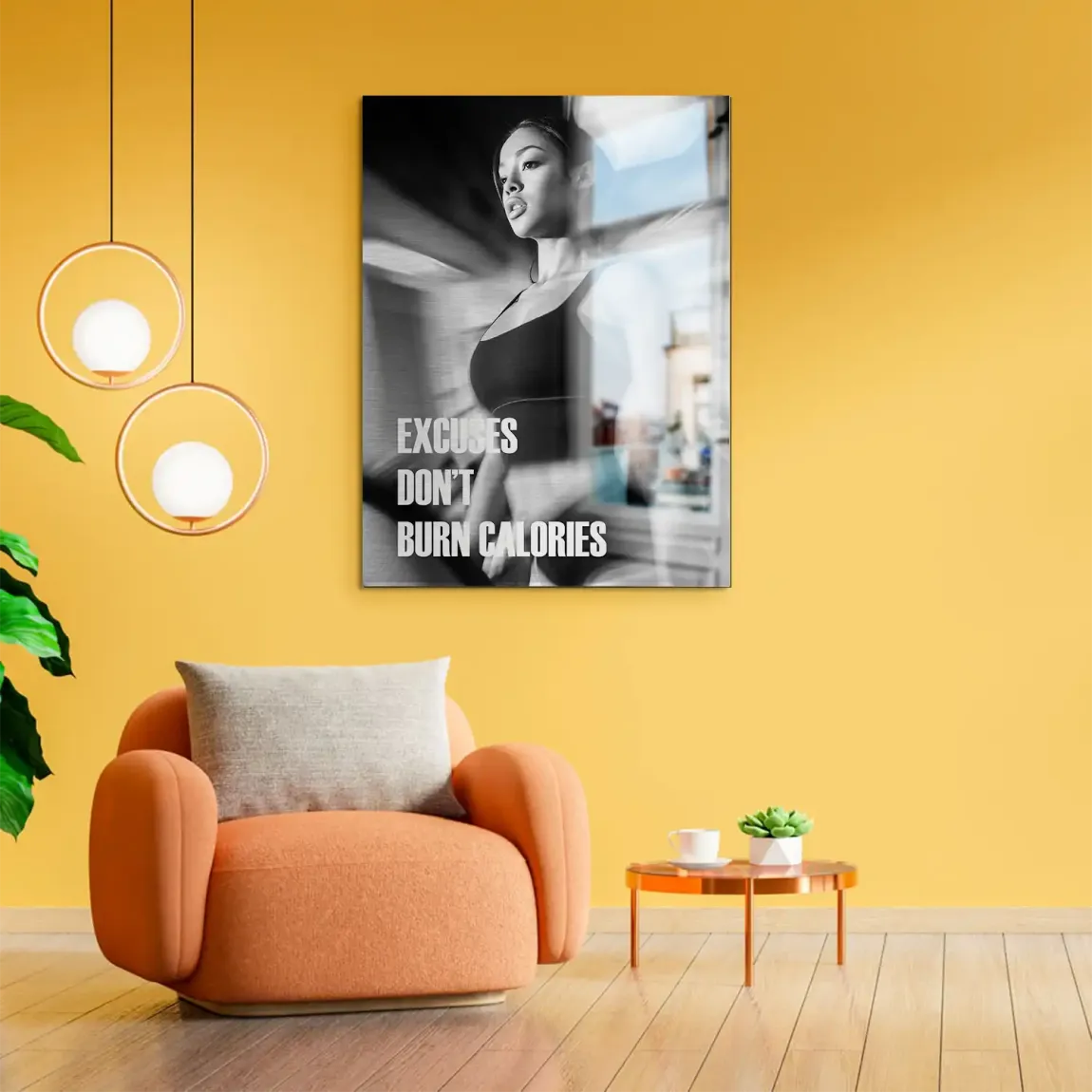 Burn Calories Fitness Alu Gebürstet Bild