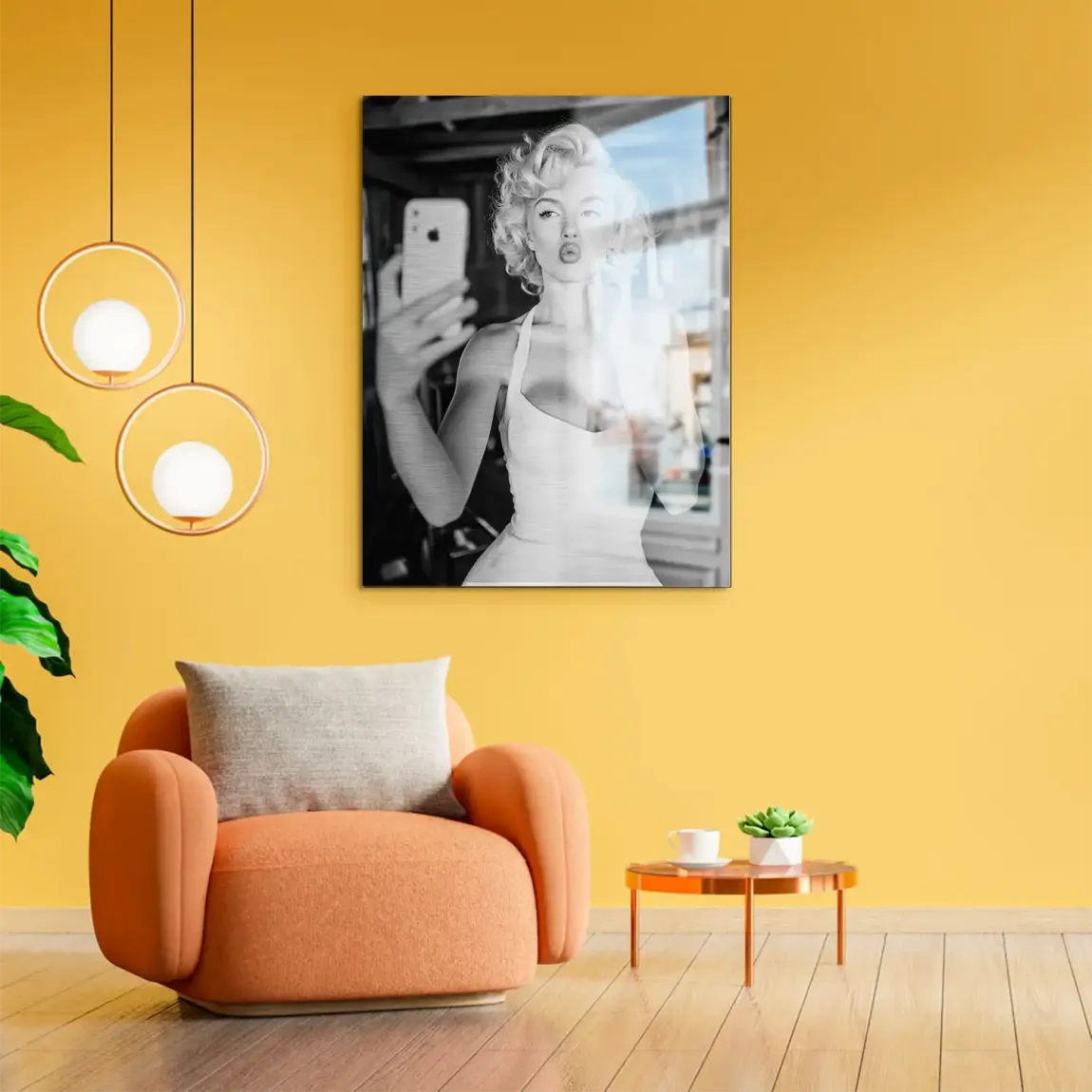 Marilyn Monroe Selfie Alu Gebürstet Bild