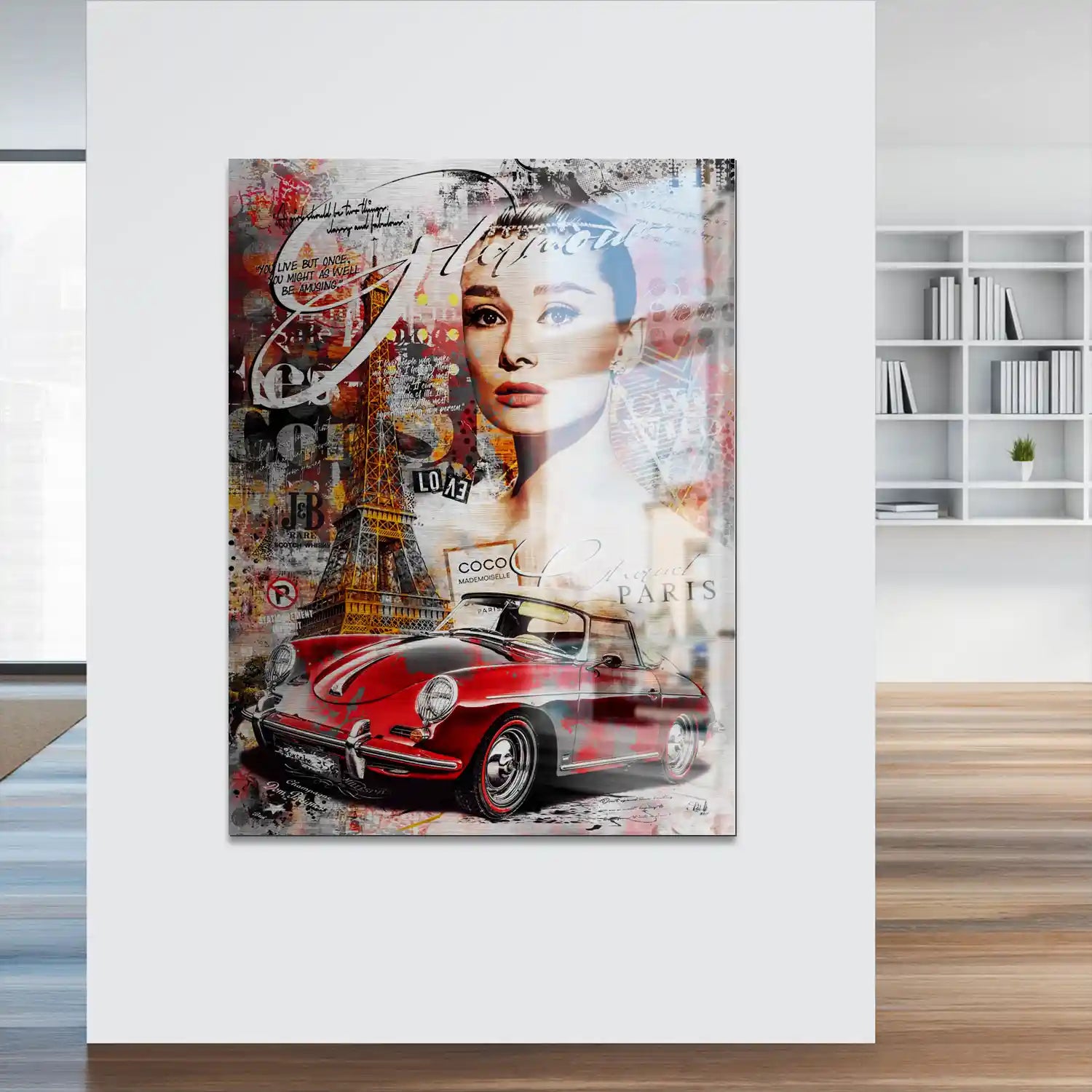 Audrey Porsche Pop Art Aludibond Gebürstet INGALERIE