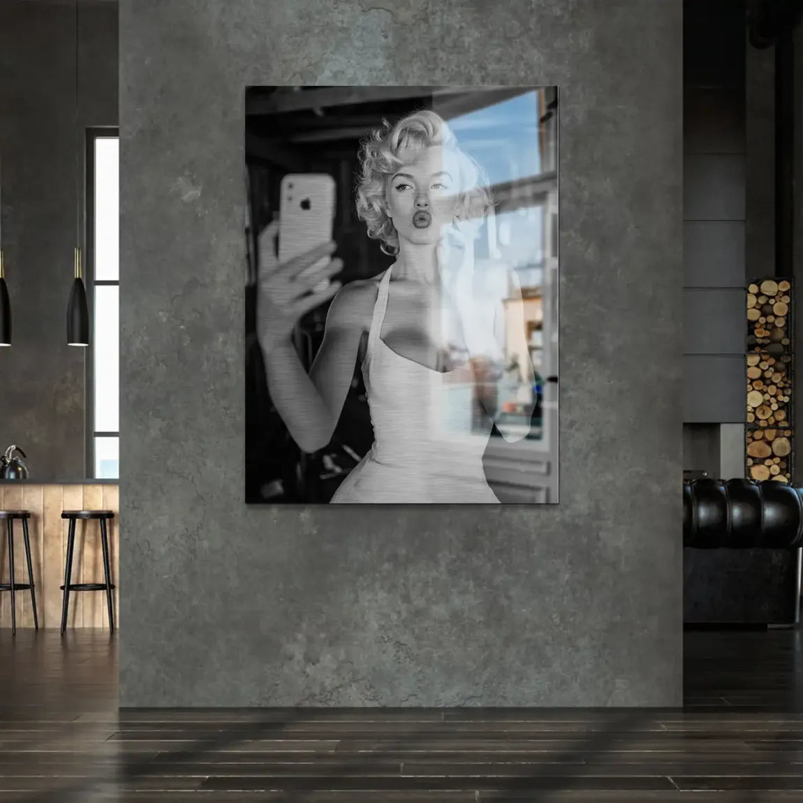 Marilyn Monroe Selfie Alu Gebürstet Bild