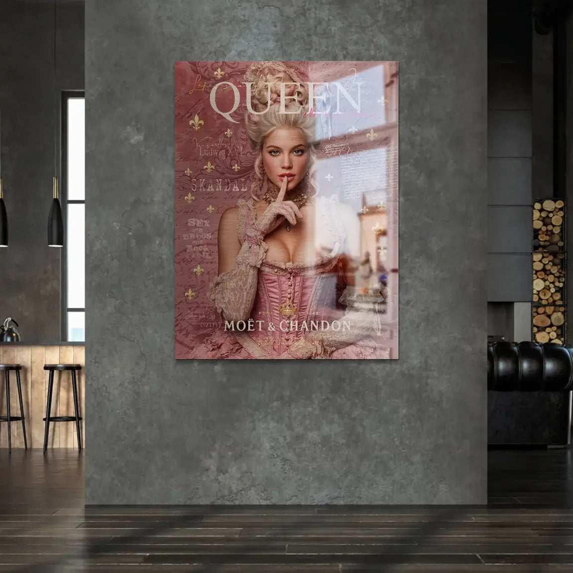 Marie Antoinette Rebellion Pop Art Alu Gebürstet Bild