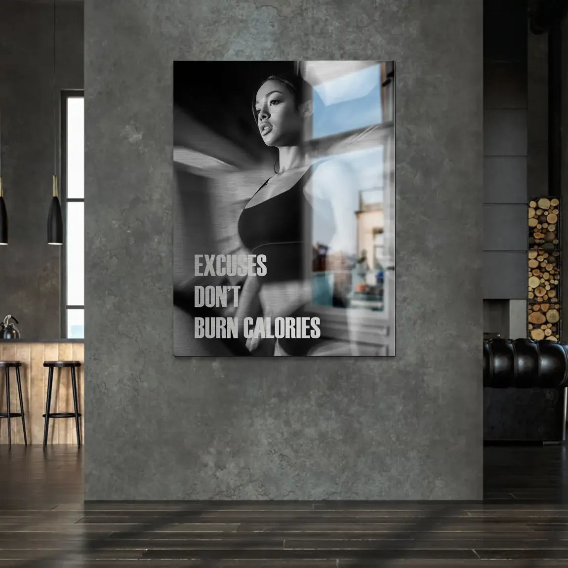 Burn Calories Fitness Alu Gebürstet Bild