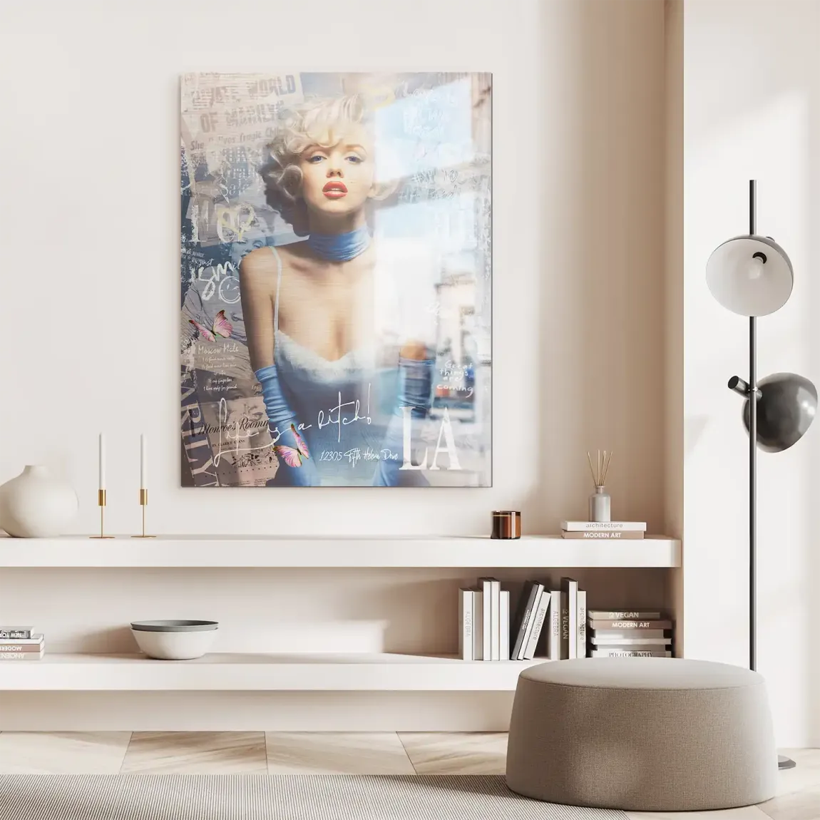 Marilyn Monroe Velvet Allure Aludibond Gebürstet