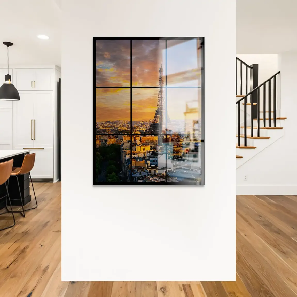 Sunset View Paris Alu Gebürstet Bild