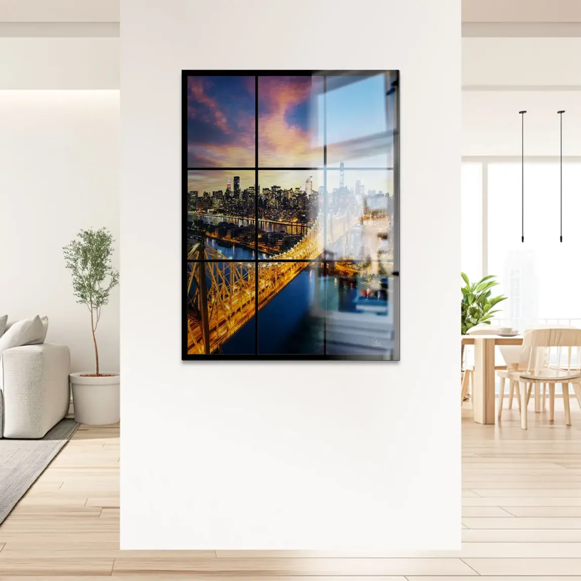 City Lights Manhattan Alu Gebürstet Bild