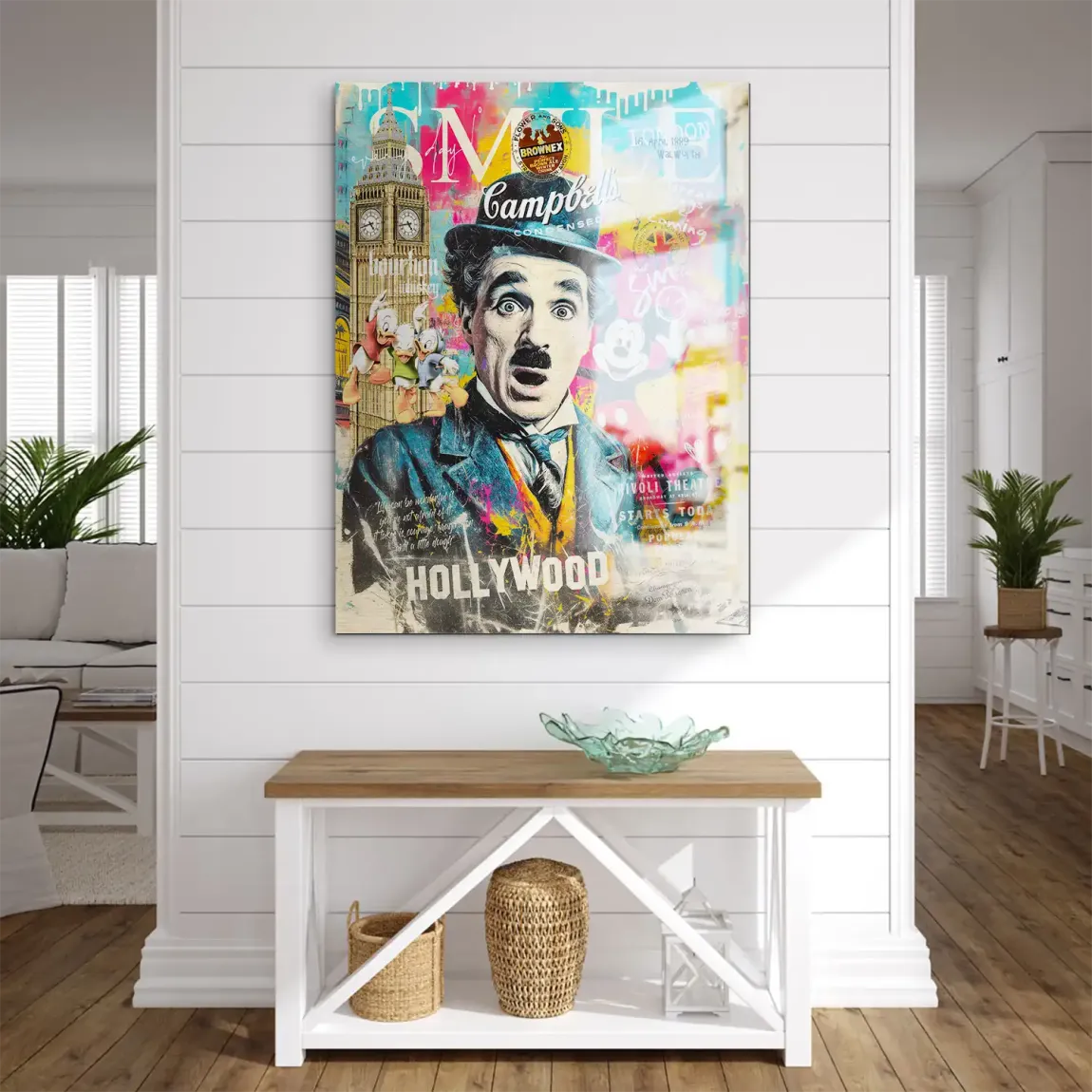 Smile Charlie & Micky Pop Art Aludibond Gebürstet INGALERIE