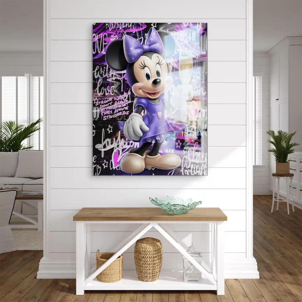 Minnie Maus Champagner Pop Art Alu Gebürstet INGALERIE