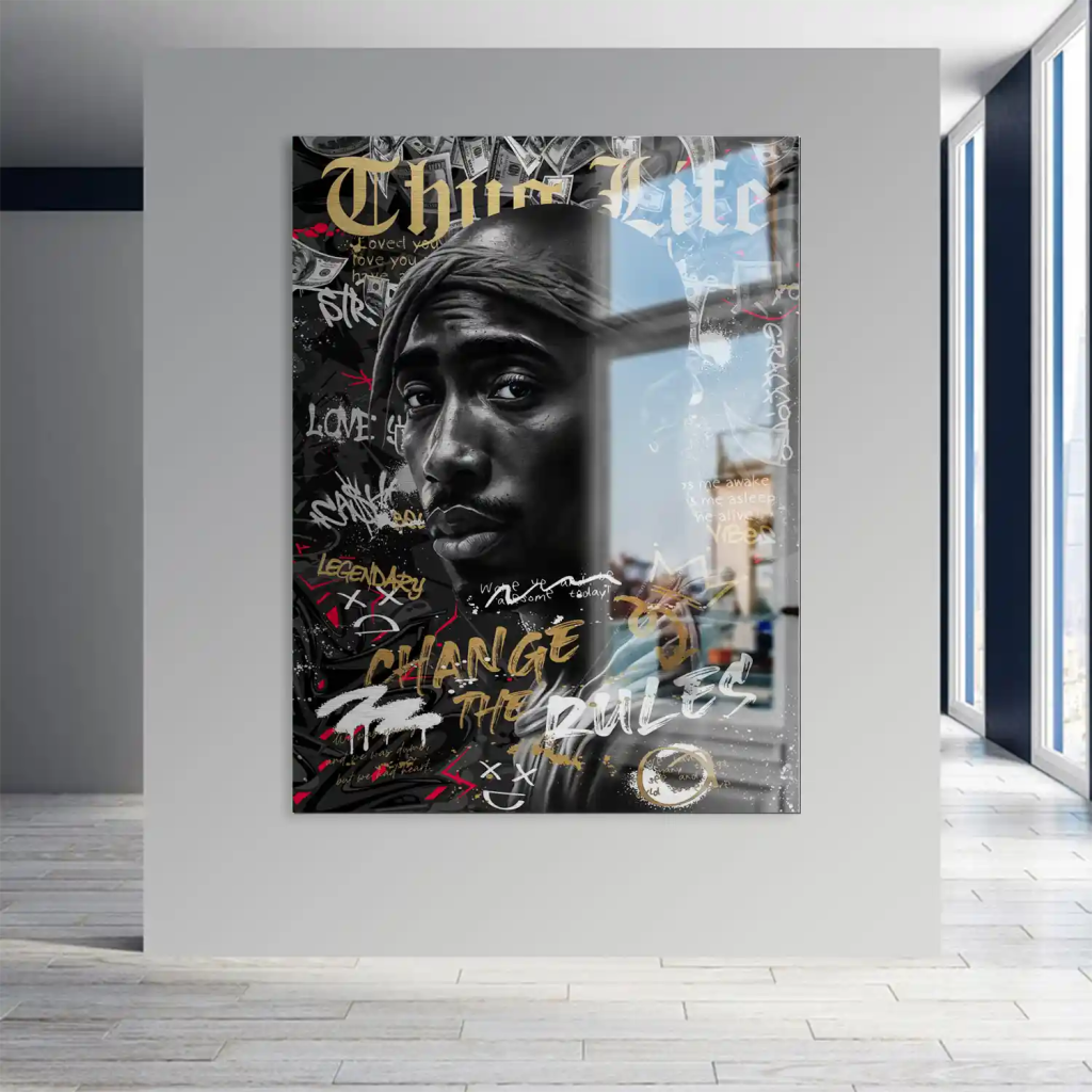 Pop Art Tupac Thug Life Aludibond Gebürstet INGALERIE