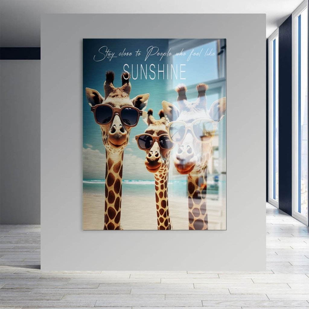 Giraffe Sunshine Aludibond Brush Bild INGALERIE