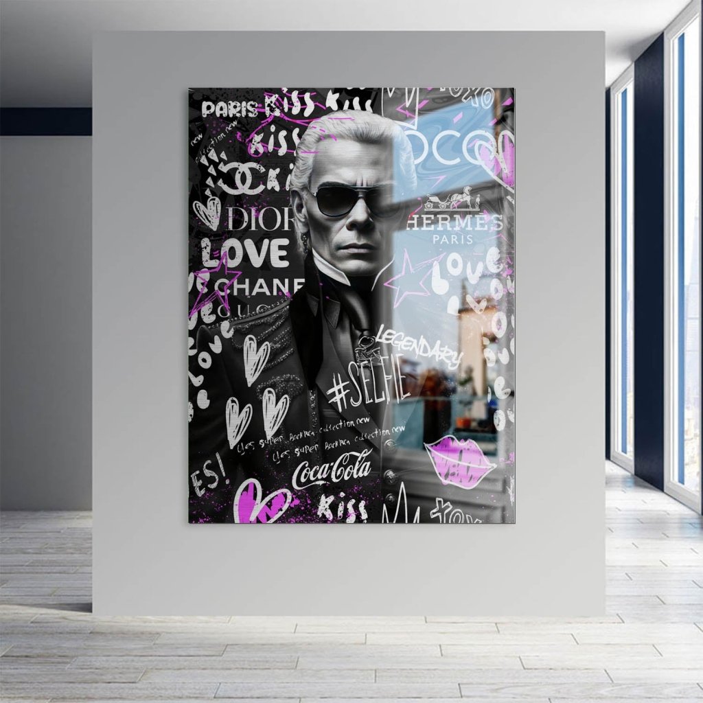 Karl Pop Art Style Aludibond Brush Bild INGALERIE