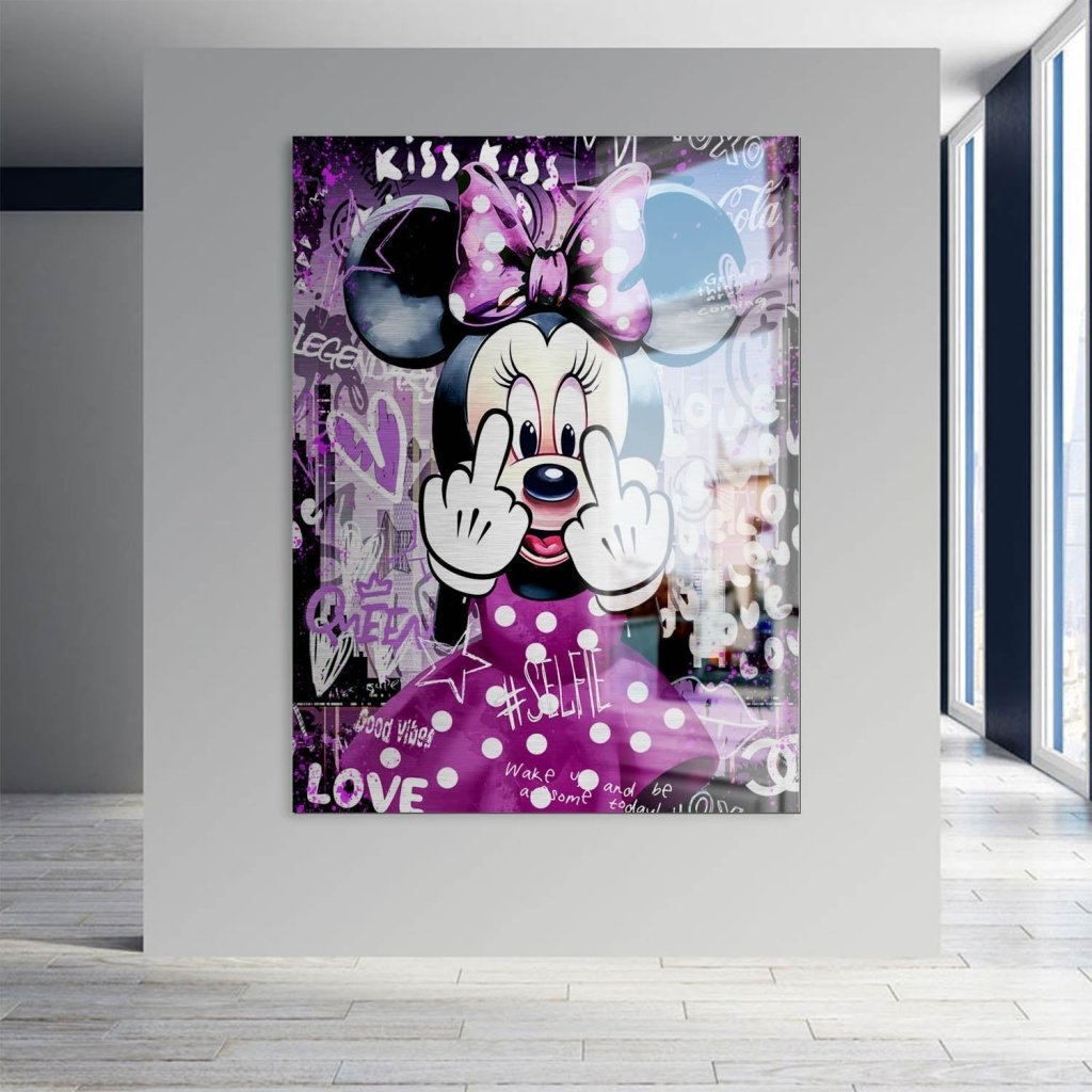 Bad Minnie Pop Art Alu Gebürstet Bild INGALERIE