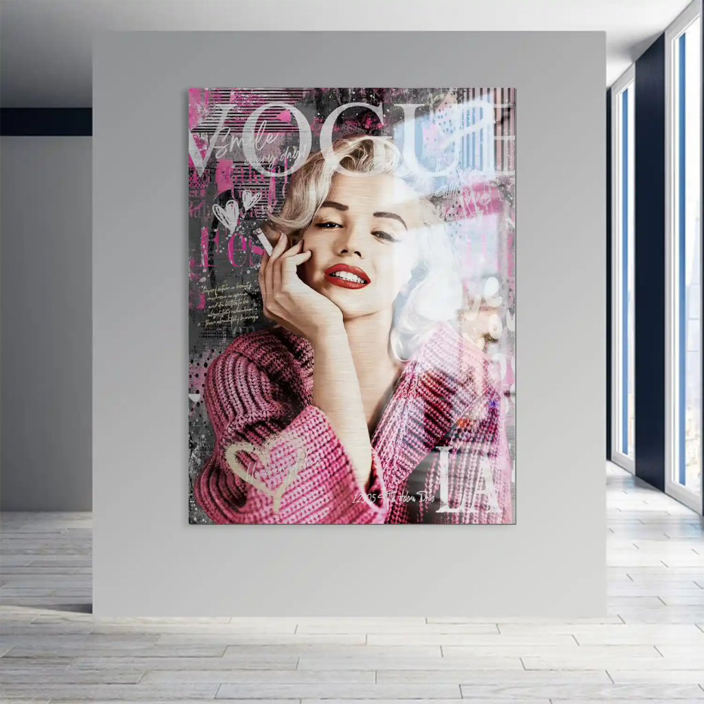 Pop Art Marilyn Monroe Vogue Alu Gebürstet INGALERIE