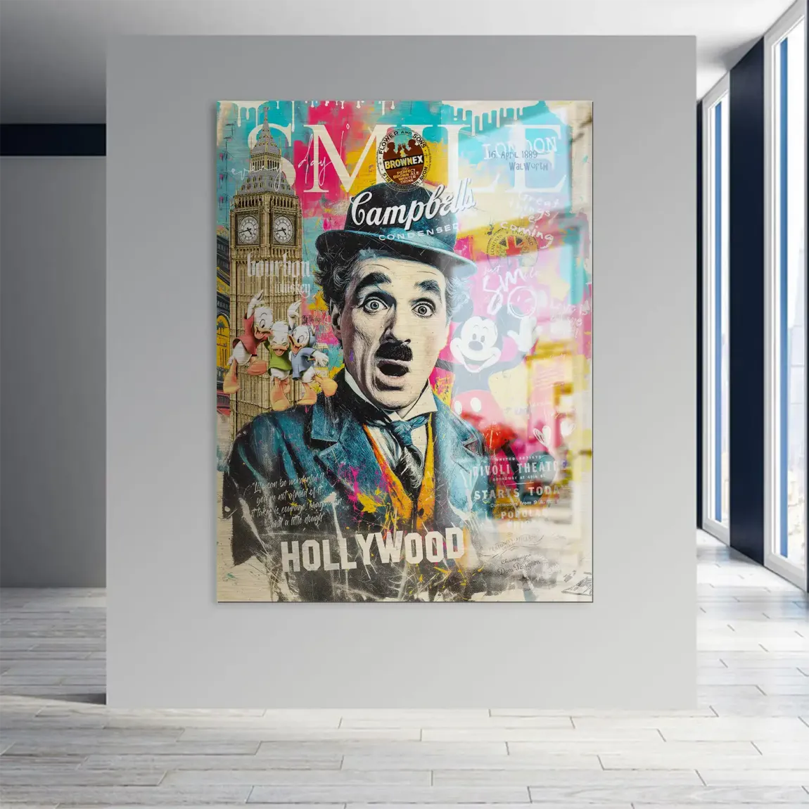 Smile Charlie & Micky Pop Art Aludibond Gebürstet INGALERIE