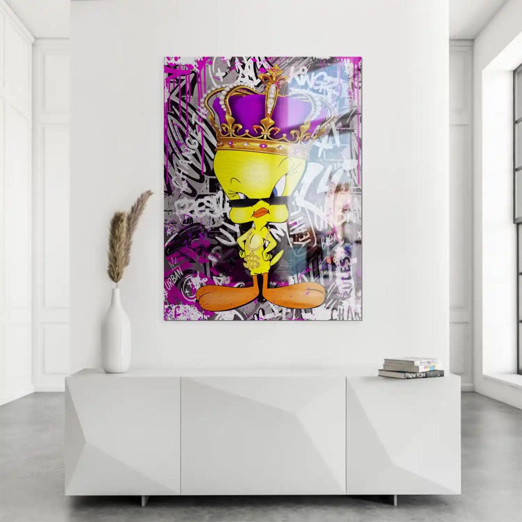 Pop Art Tweety King Aludibond Gebürstet INGALERIE