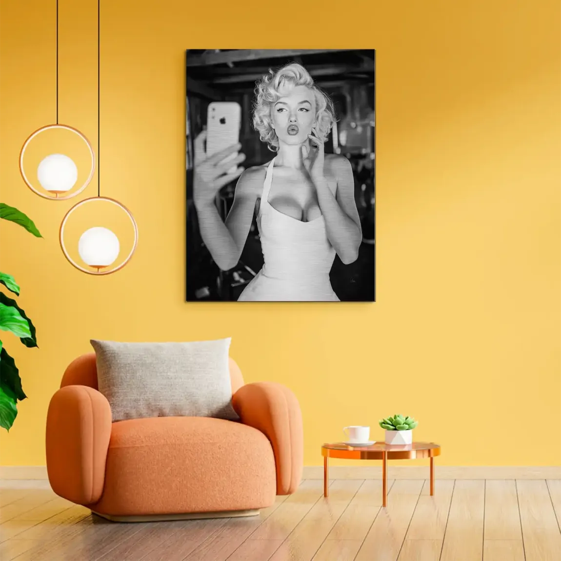 Marilyn Monroe Selfie Alu Gebürstet Bild