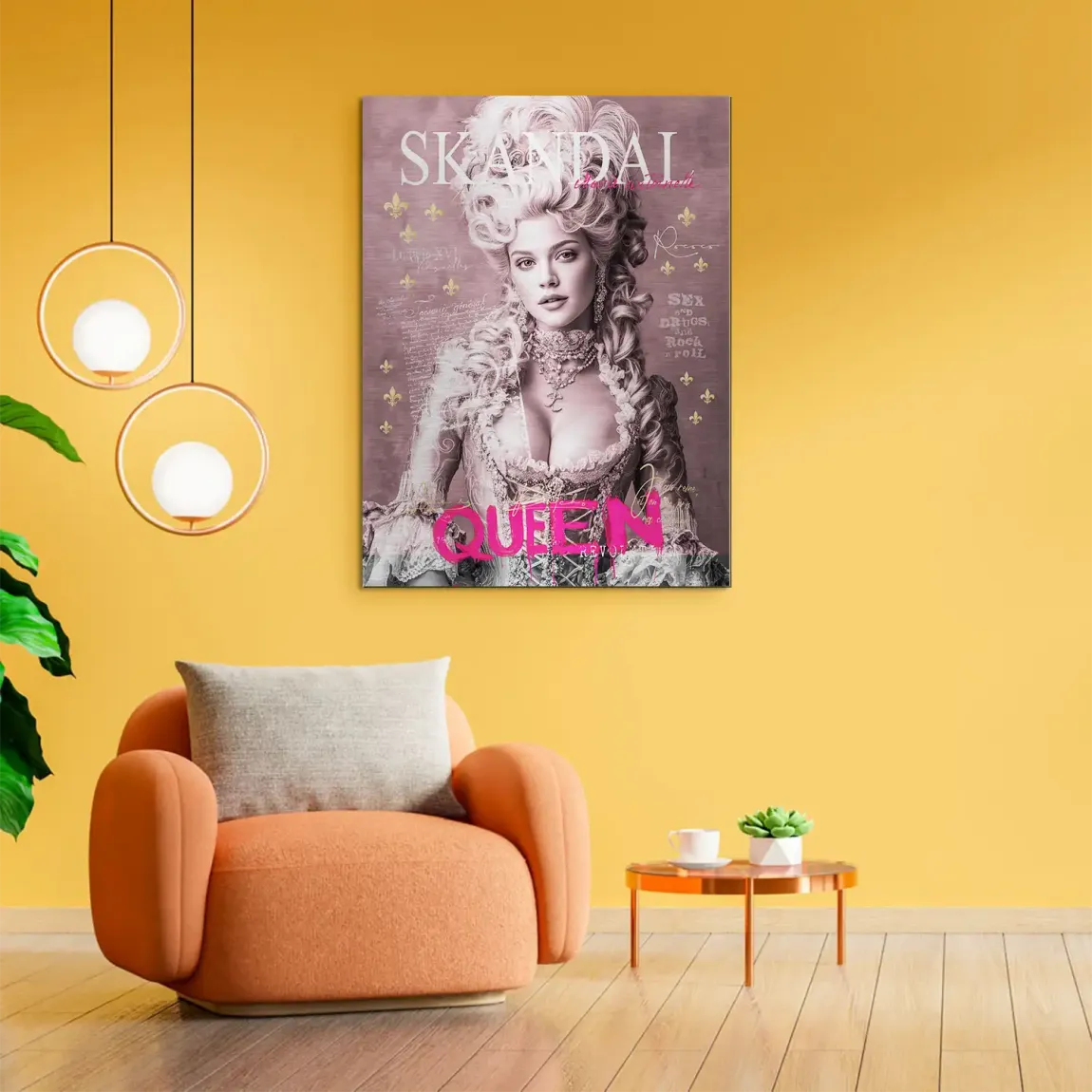 Marie Antoinette Queen Pop Art Alu Gebürstet Bild