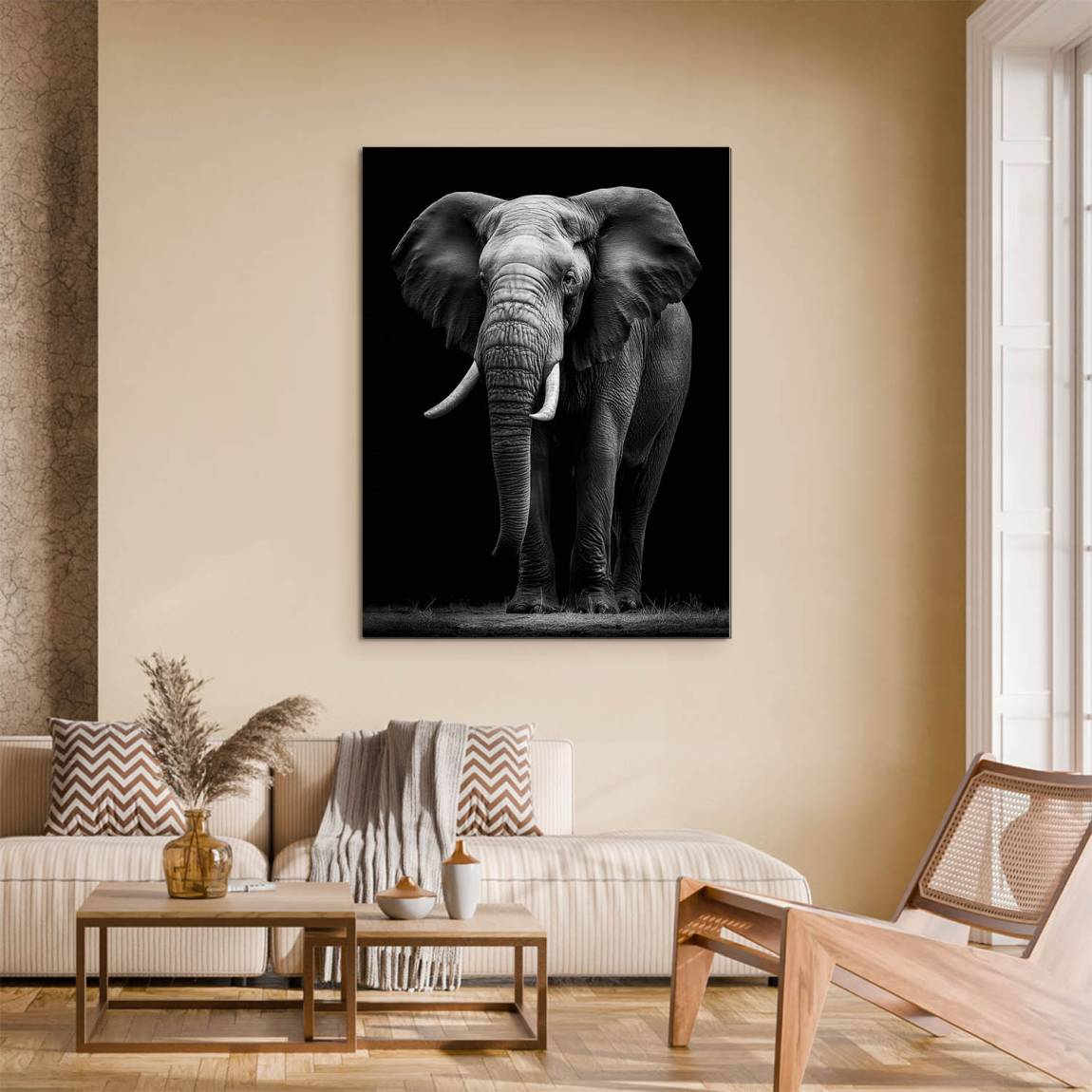 Black Elefant Aluminiumbild gebürstet