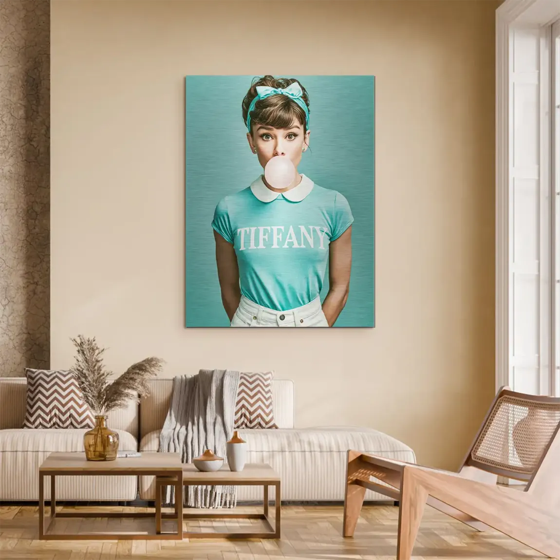 Audrey Bubble Tiffany Aluminiumbild gebürstet