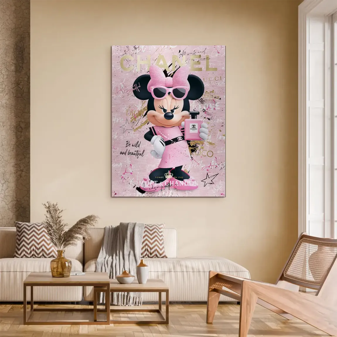 Minnie Maus Rosé Coco Aluminiumbild gebürstet
