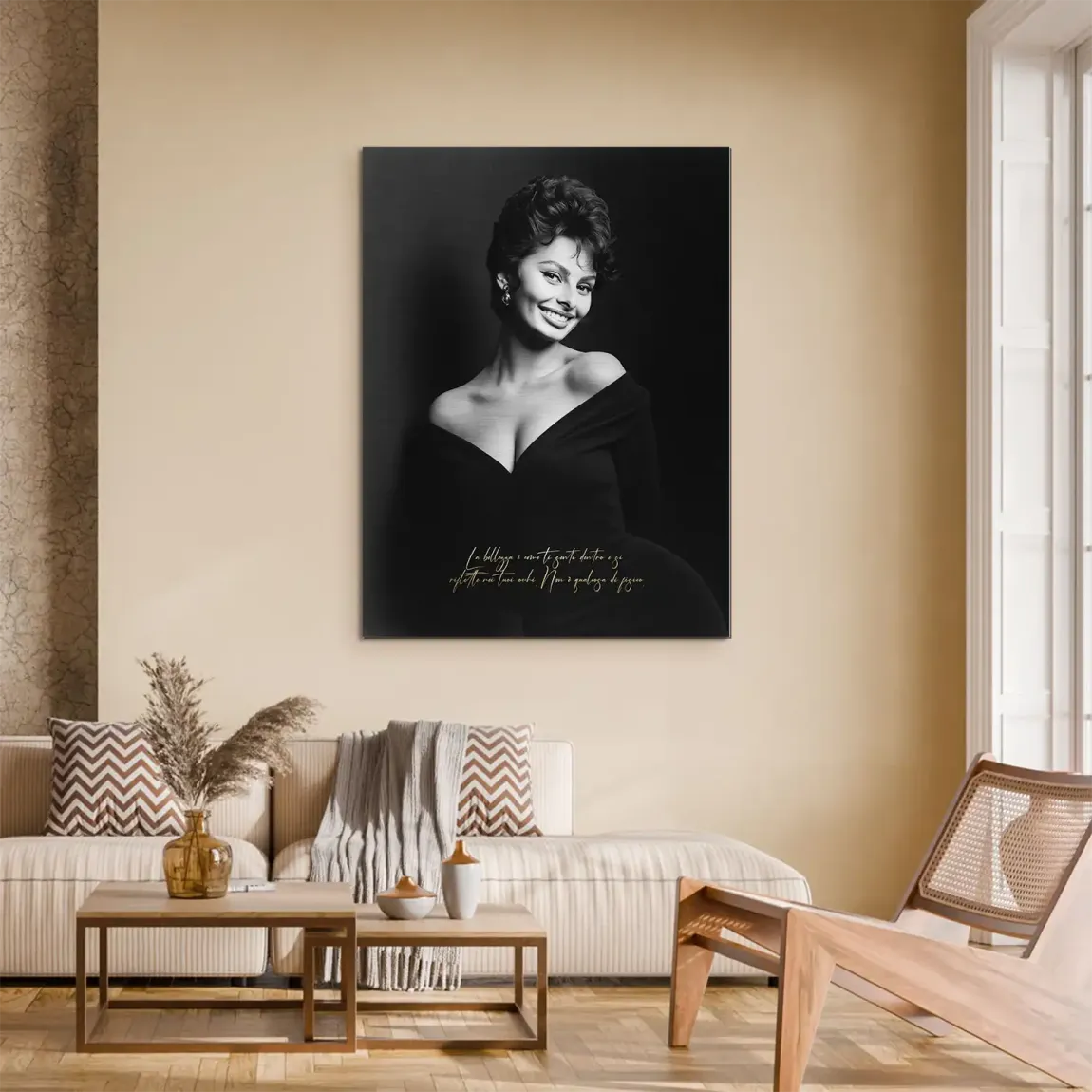 Sophia Loren Sorriso Aluminiumbild gebürstet