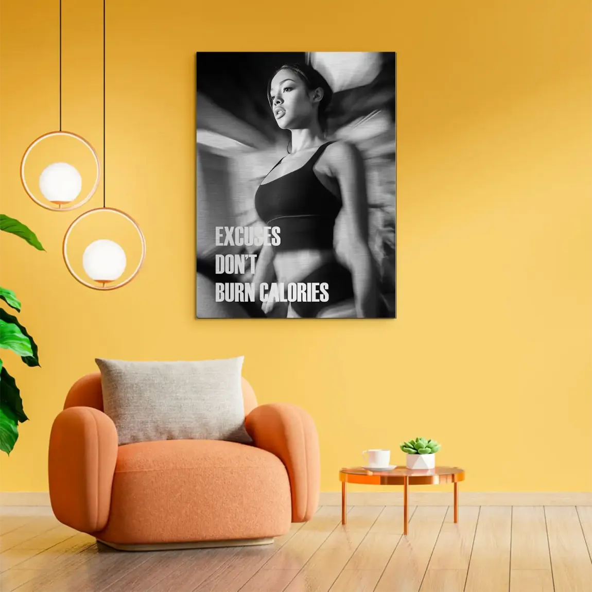 Burn Calories Fitness Alu Gebürstet Bild