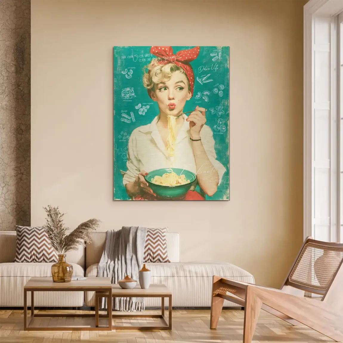 Marilyn Monroe Pasta Aluminiumbild gebürstet