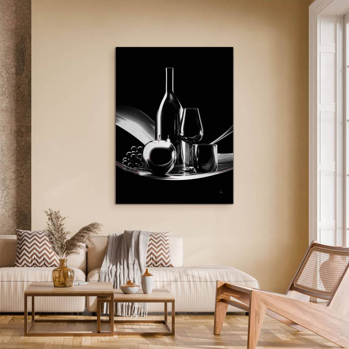 Wein Noir Aluminiumbild gebürstet