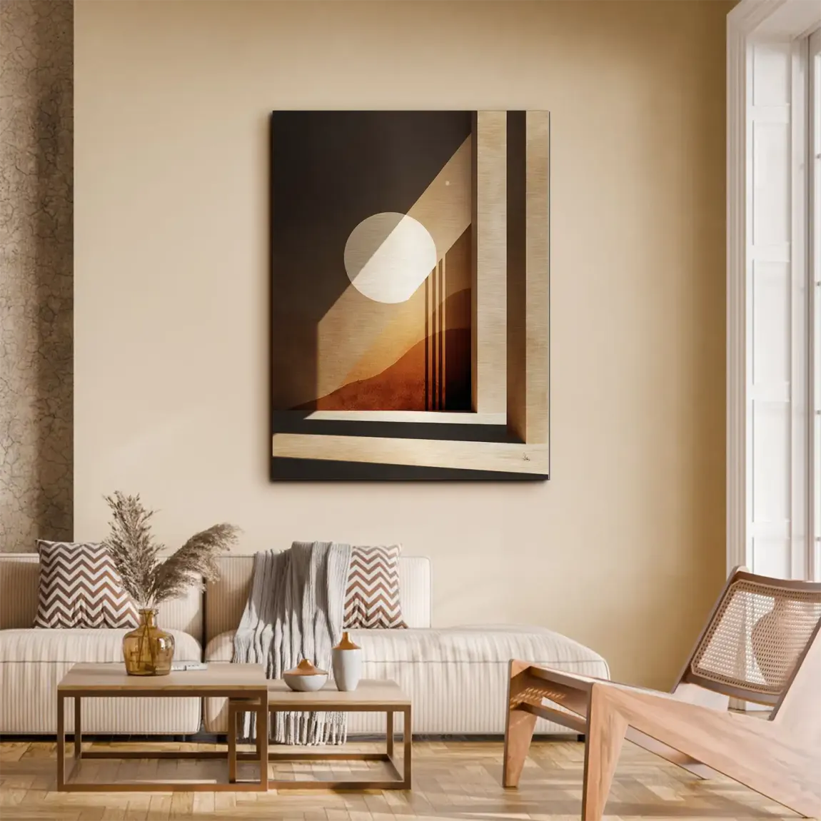 Sonnenbogen Architektur Aluminiumbild gebürstet