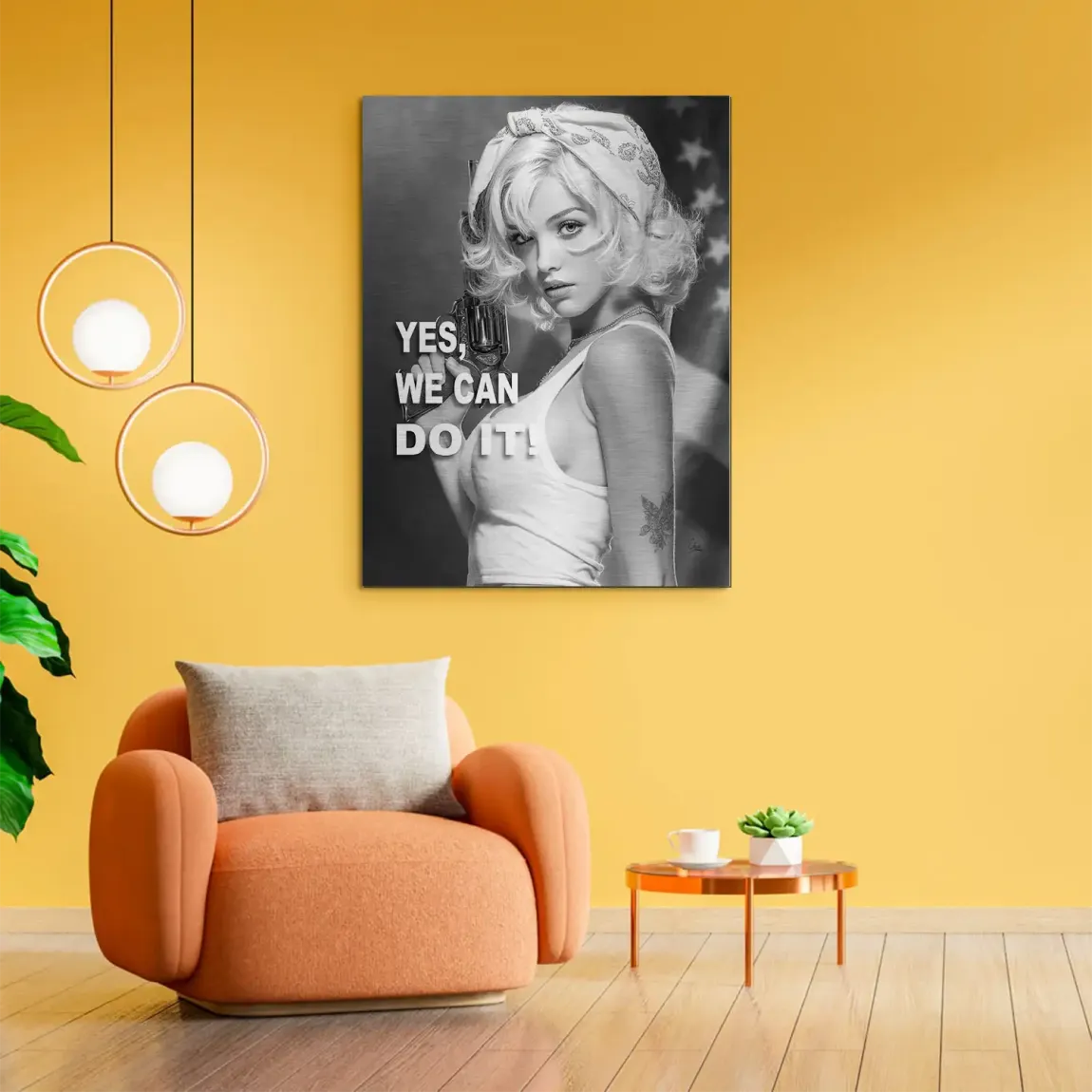 Yes we can Alu Gebürstet Bild