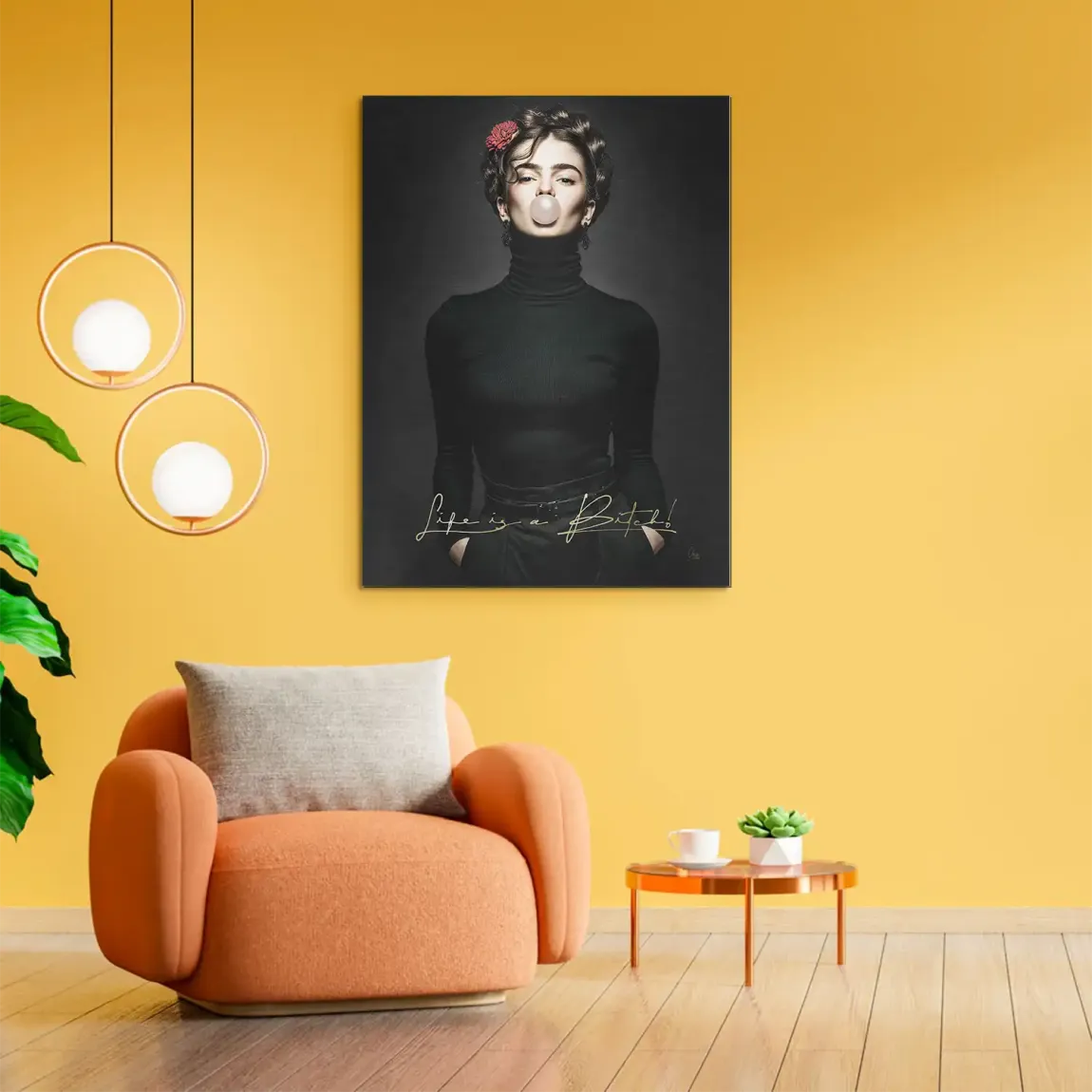 Frida Kahlo Rebell Alu Gebürstet Bild