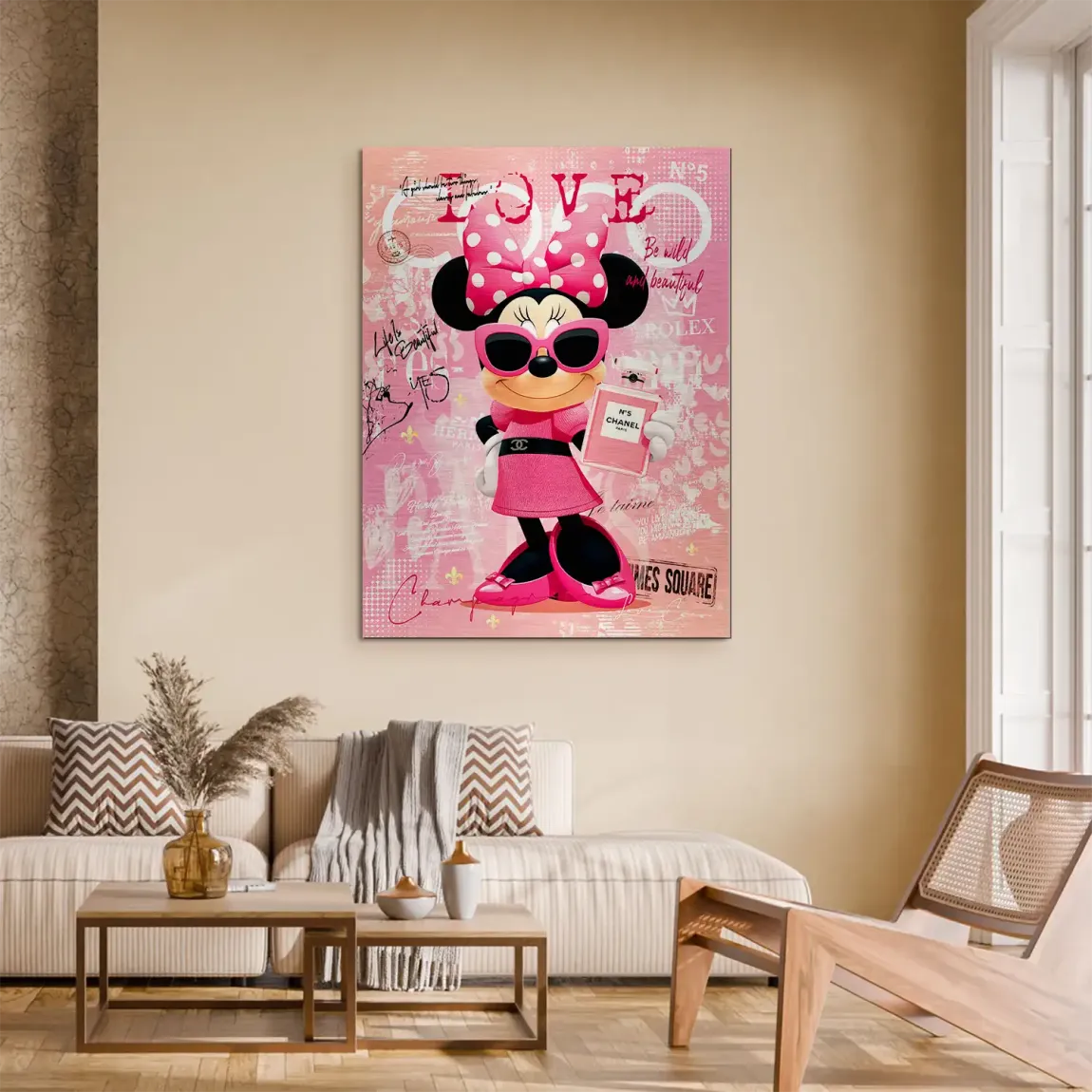 Minnie Maus Love Coco Aluminiumbild gebürstet