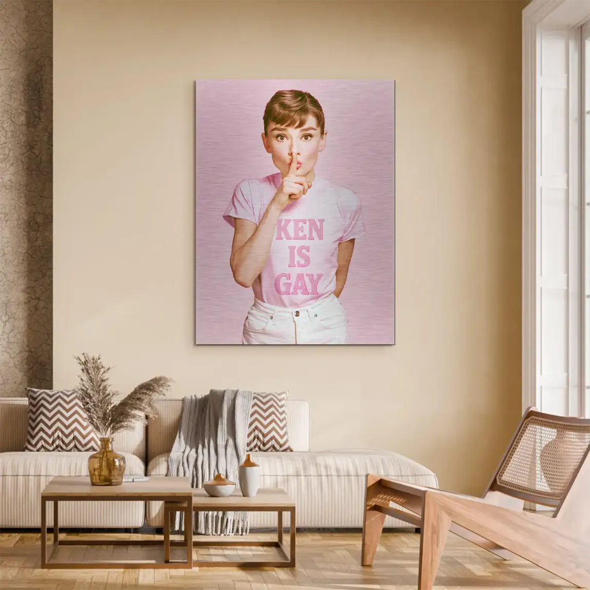 Audrey Hepburn Ken is Gay Aluminiumbild gebürstet
