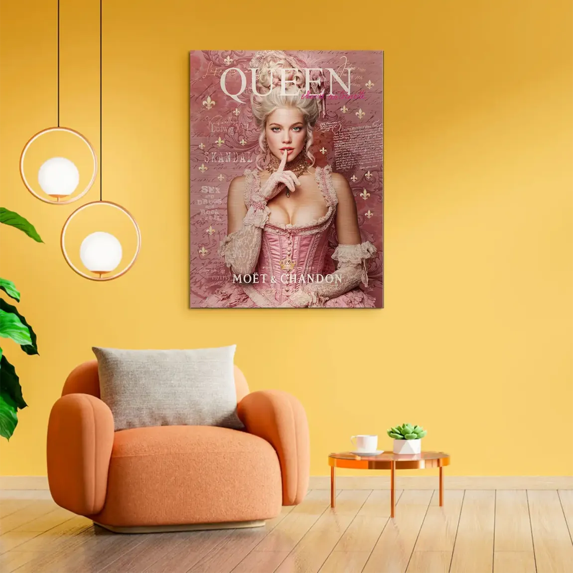 Marie Antoinette Rebellion Pop Art Alu Gebürstet Bild