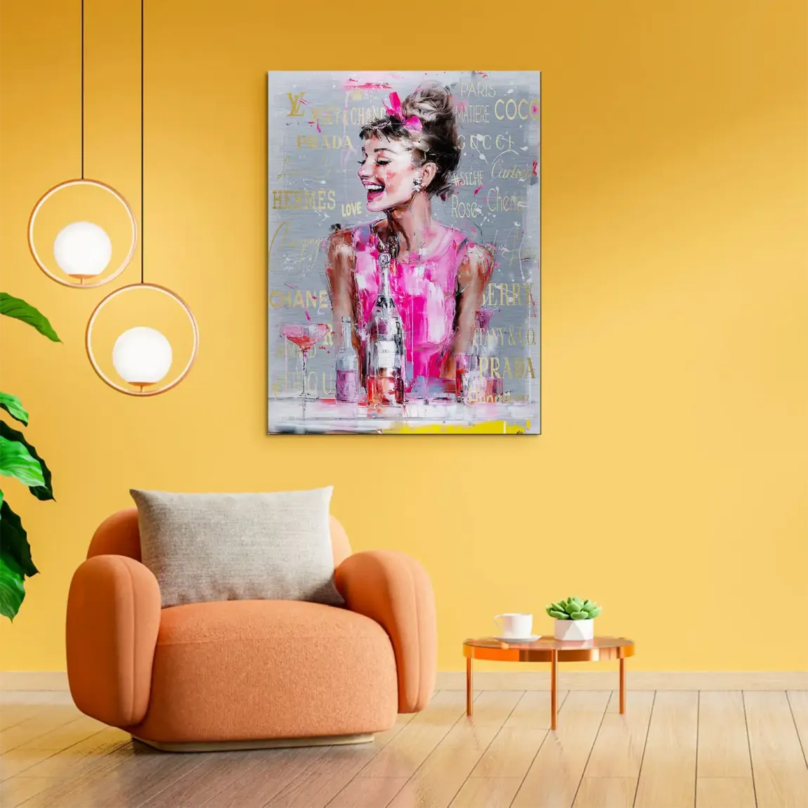 Audrey Pop Couture Alu Gebürstet Bild