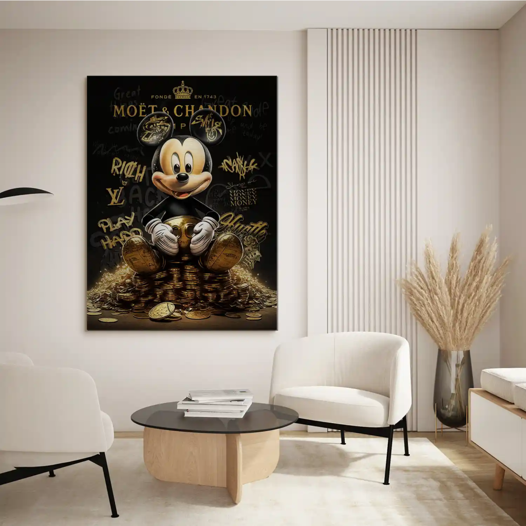 Micky Gold Motivation Pop Art Alu Gebürstet INGALERIE