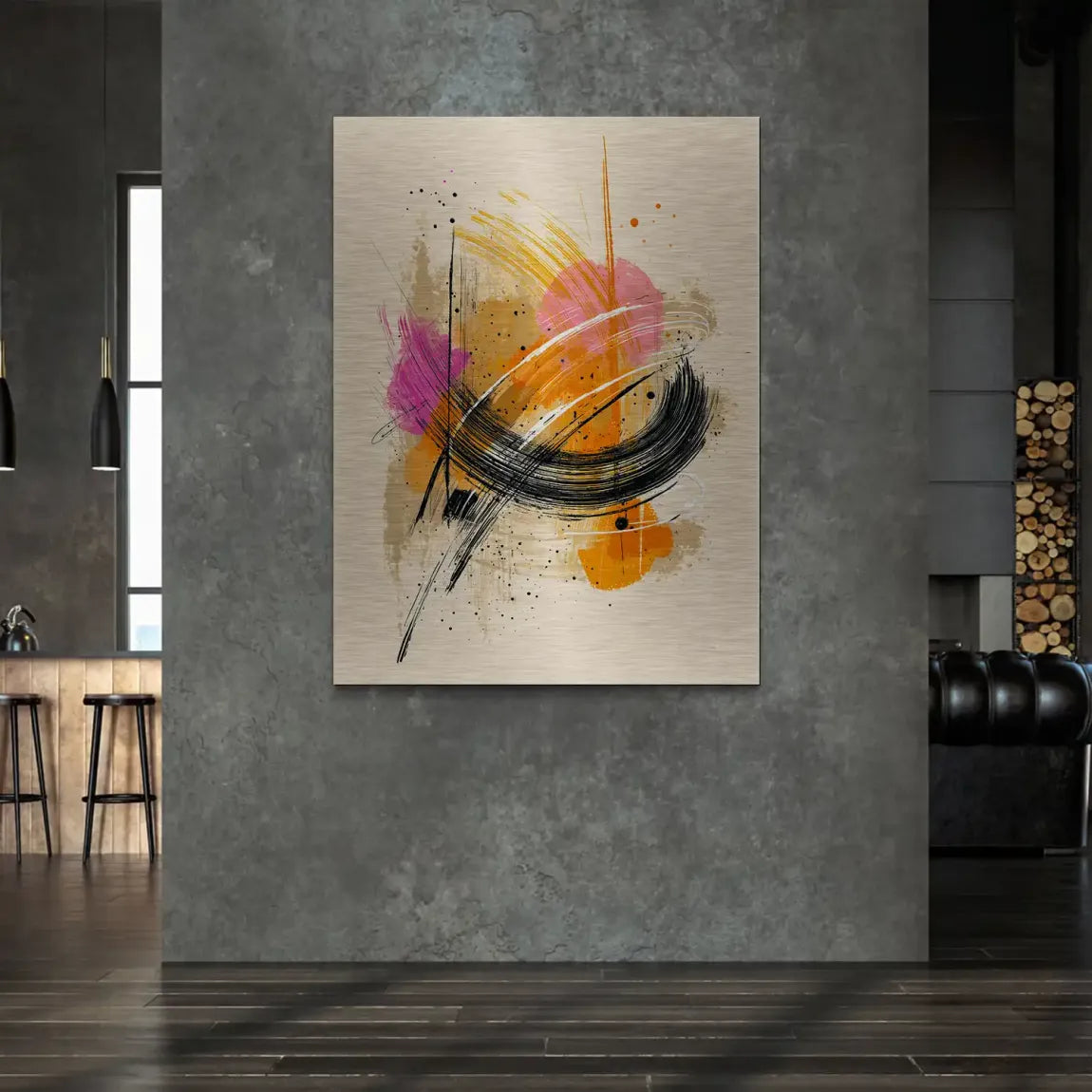 Modern Energie Abstrakt Alu Gebürstet Bild