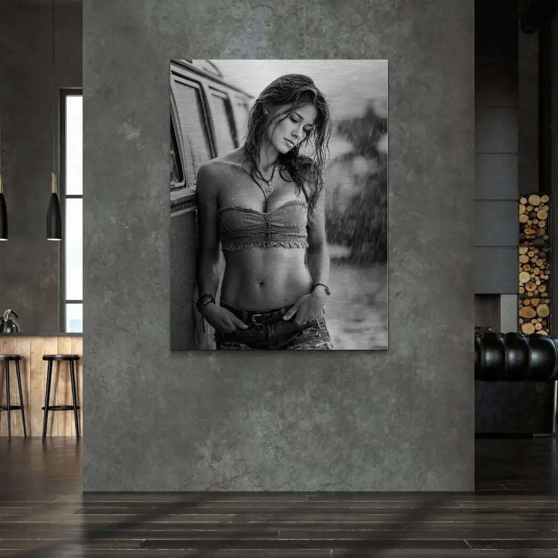 Summer Rain Alu Gebürstet Bild