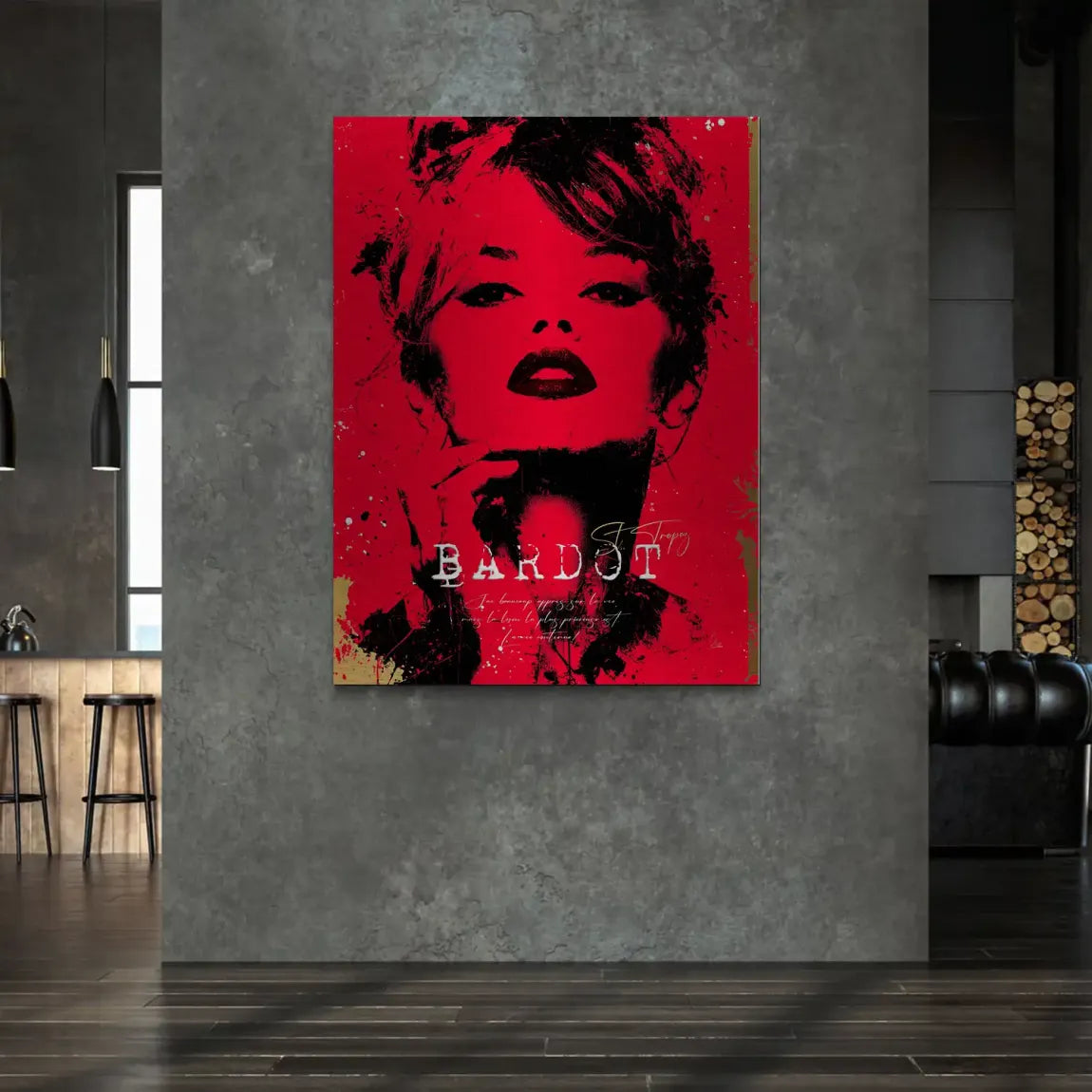 Brigitte Bardot Red Art Alu Gebürstet Bild