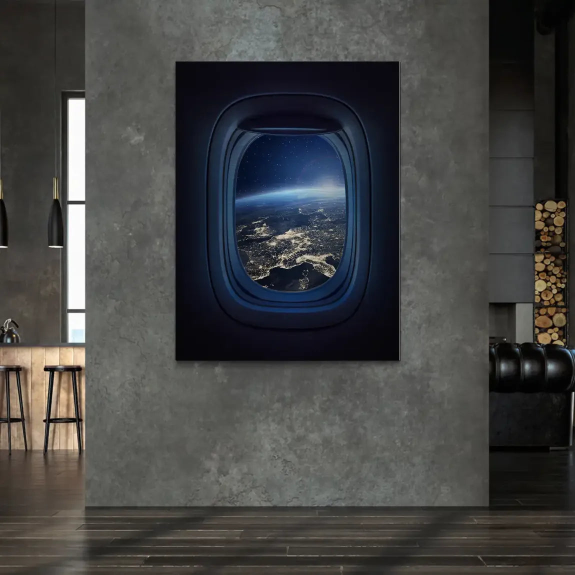 Flugzeugfenster Orbit Alu Gebürstet Bild