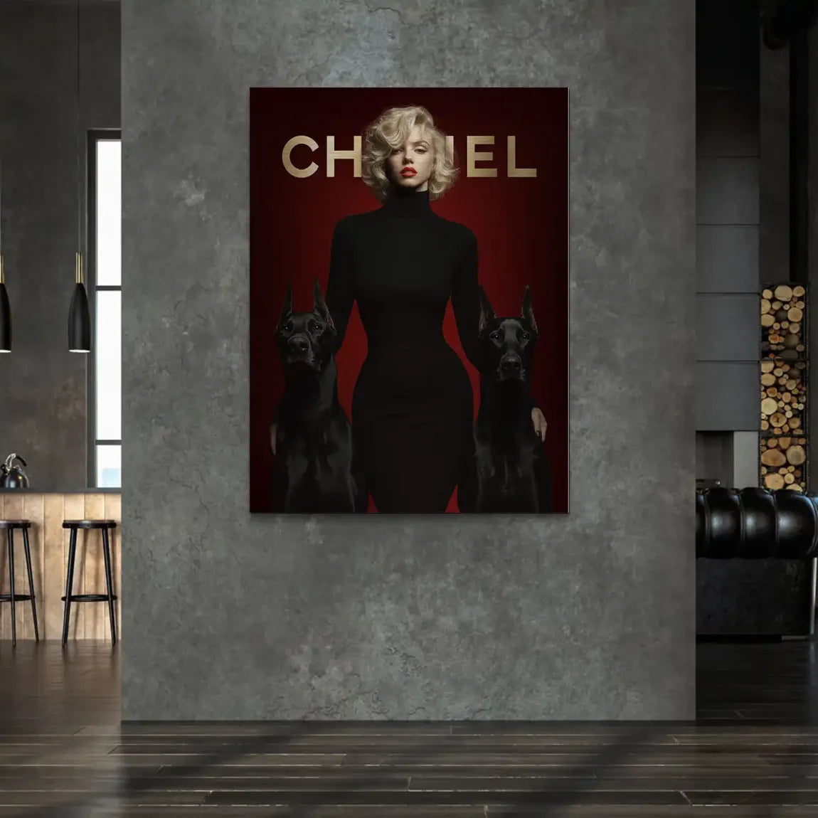 Marilyn Red Coco Alu Gebürstet Bild