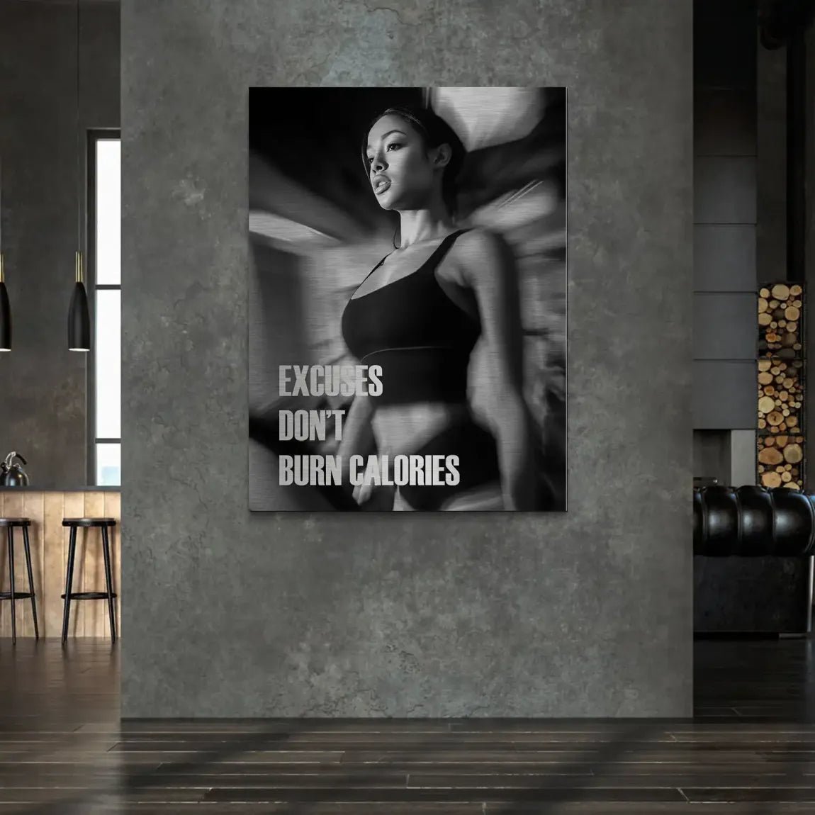 Burn Calories Fitness Alu Gebürstet Bild