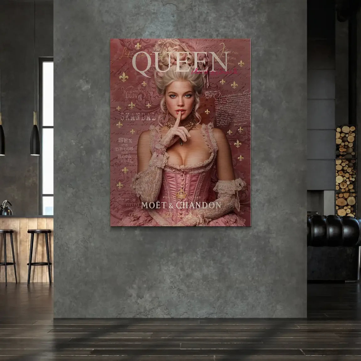 Marie Antoinette Rebellion Pop Art Alu Gebürstet Bild