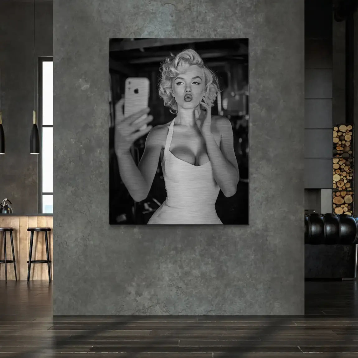 Marilyn Monroe Selfie Alu Gebürstet Bild